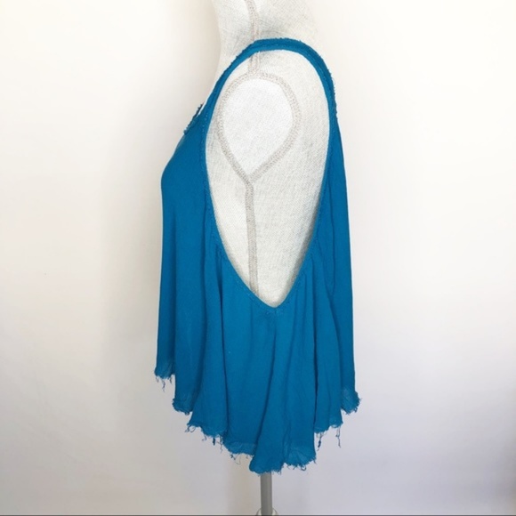 Free People Tank Top High Low Distressed Raw (H65) - Picture 3 of 6